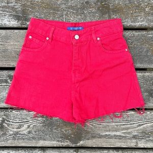 Red Denim Shorts